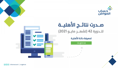 حساب المواطن يعلن صدور نتائج الأهلية للدورة 42