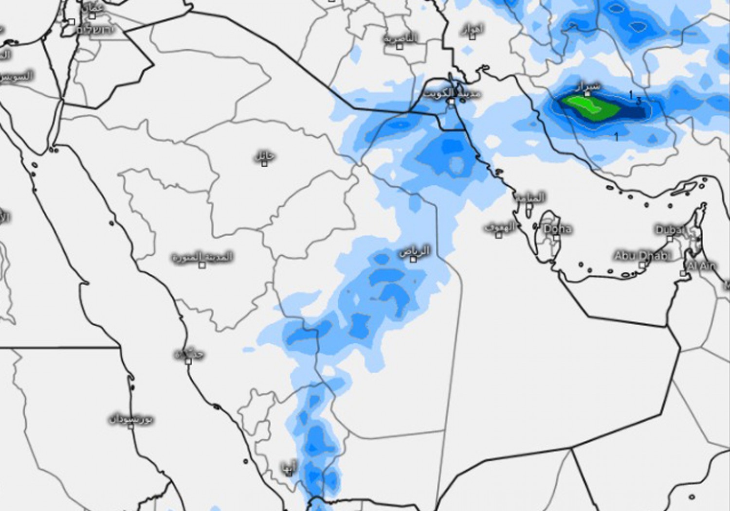 20 1 - «المسند» يتوقع: حالة مطرية تستمر عدة أيام على 4 مناطق